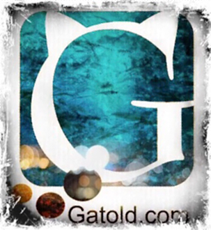 Logo Gatold.com, capital G with cat ears in old picture style